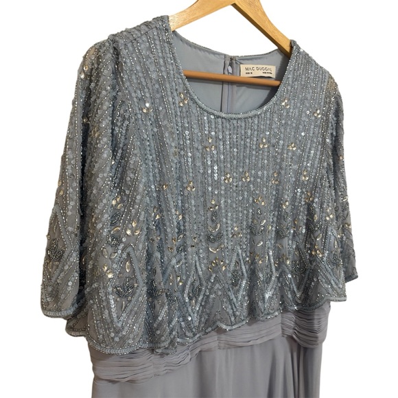 MAC DUGGAL Beaded Overlay A-Line Gown NWOT - Picture 7 of 12